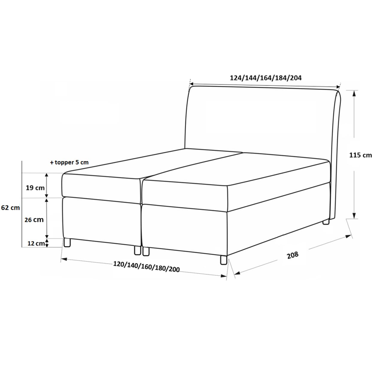 Kontinentální postel JULIA 180x200 fresh 01 - Obrázek 2