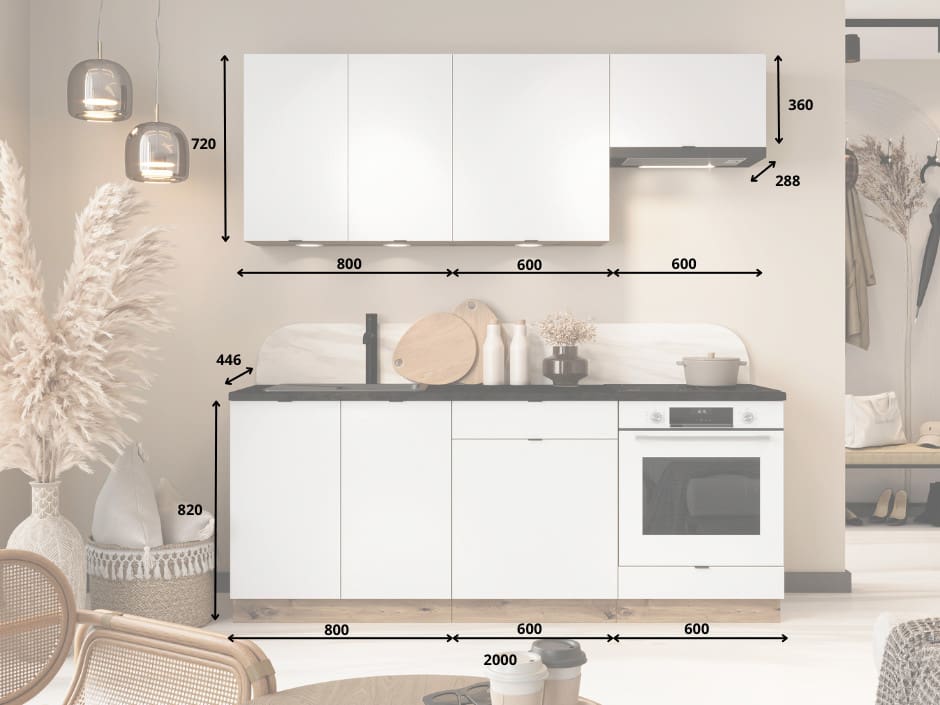 Kuchyně ELLEN 1 dub artisan / bílá - Obrázek 2