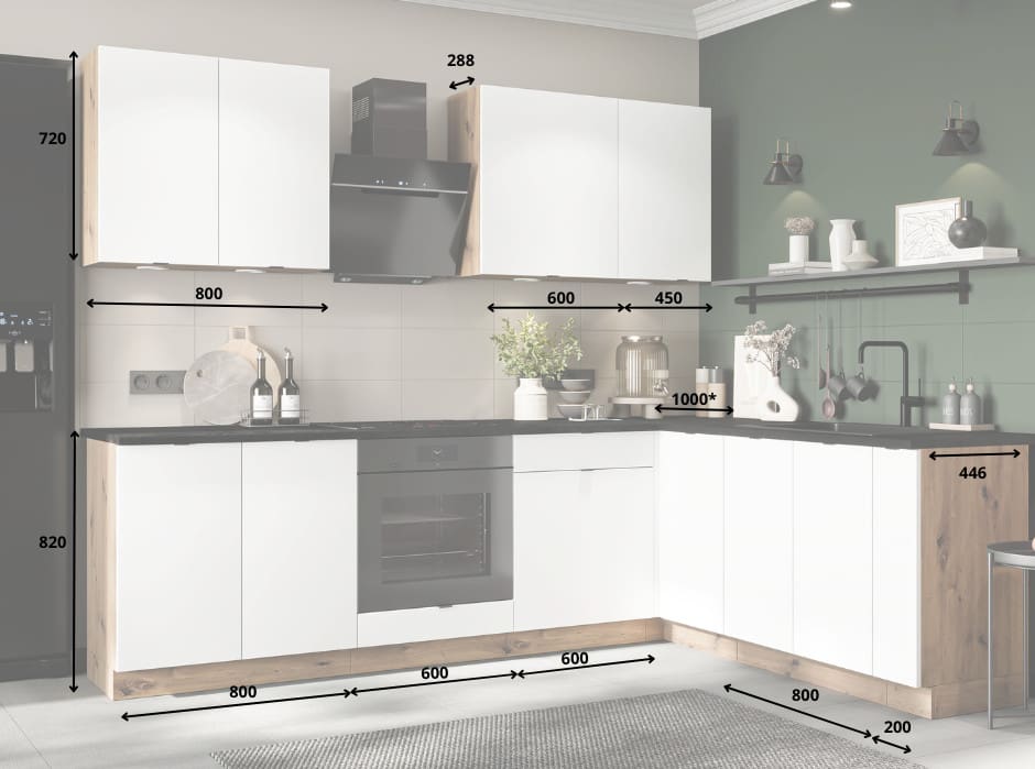 Kuchyně ELLEN 2 dub artisan / bílá - Obrázek 2