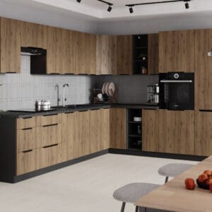 Kuchyně SILVIA 1 černá / ořech okapi