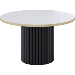 Kulatý stolek CASCANO černý / bílý + zlatý