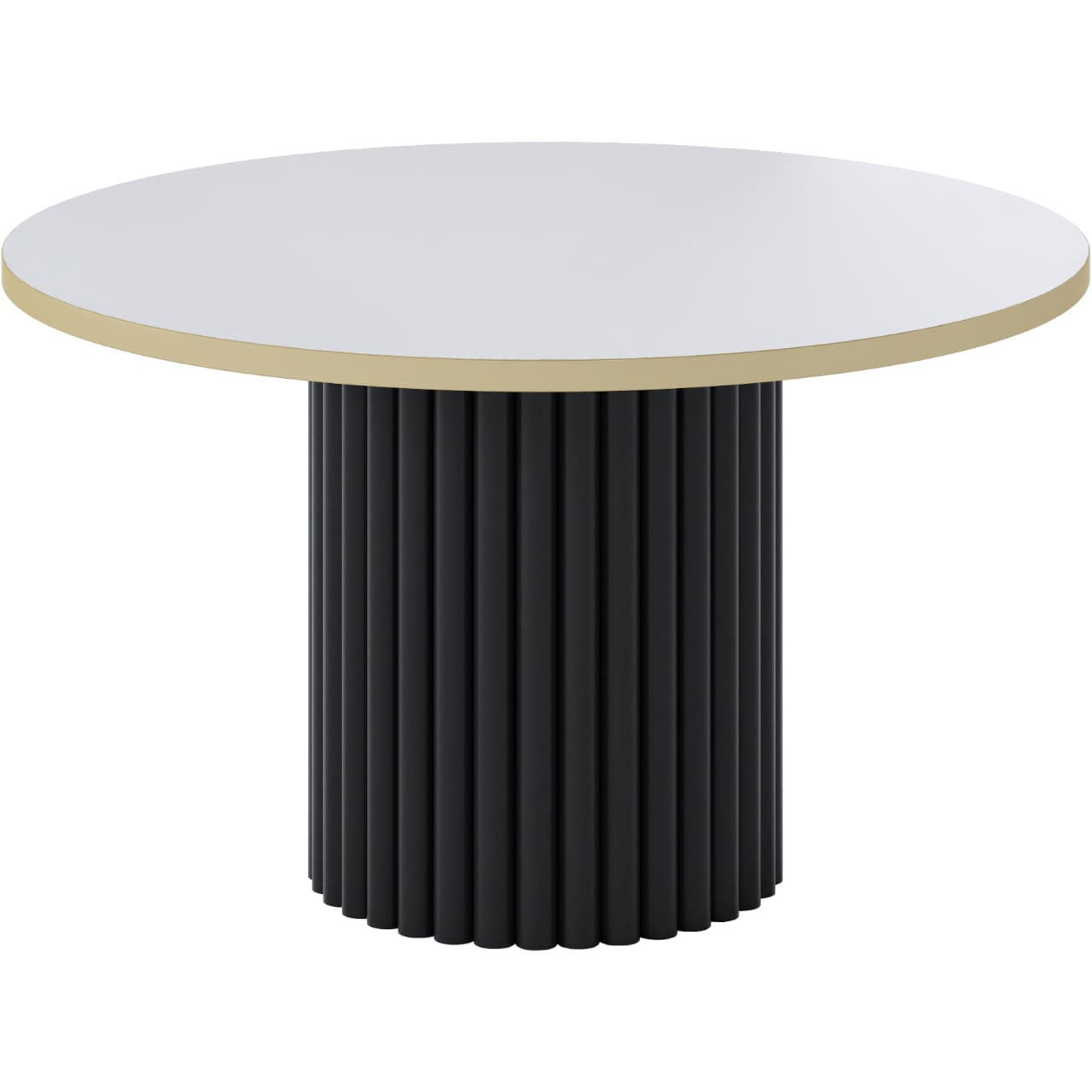 Kulatý stolek CASCANO černý / bílý + zlatý