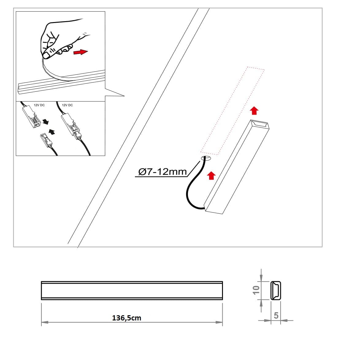 LED osvětlení k RTV skříňce 150 bílé - Obrázek 3