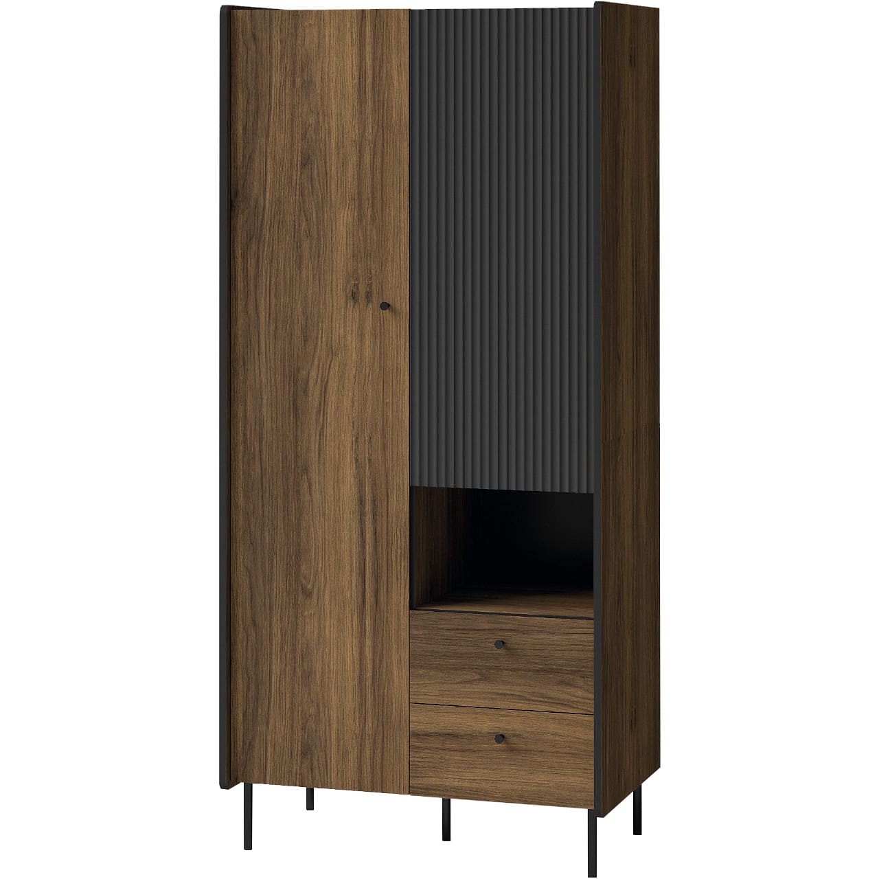 Ložnice PRESTI 2 ořech warmia / černá - Obrázek 2