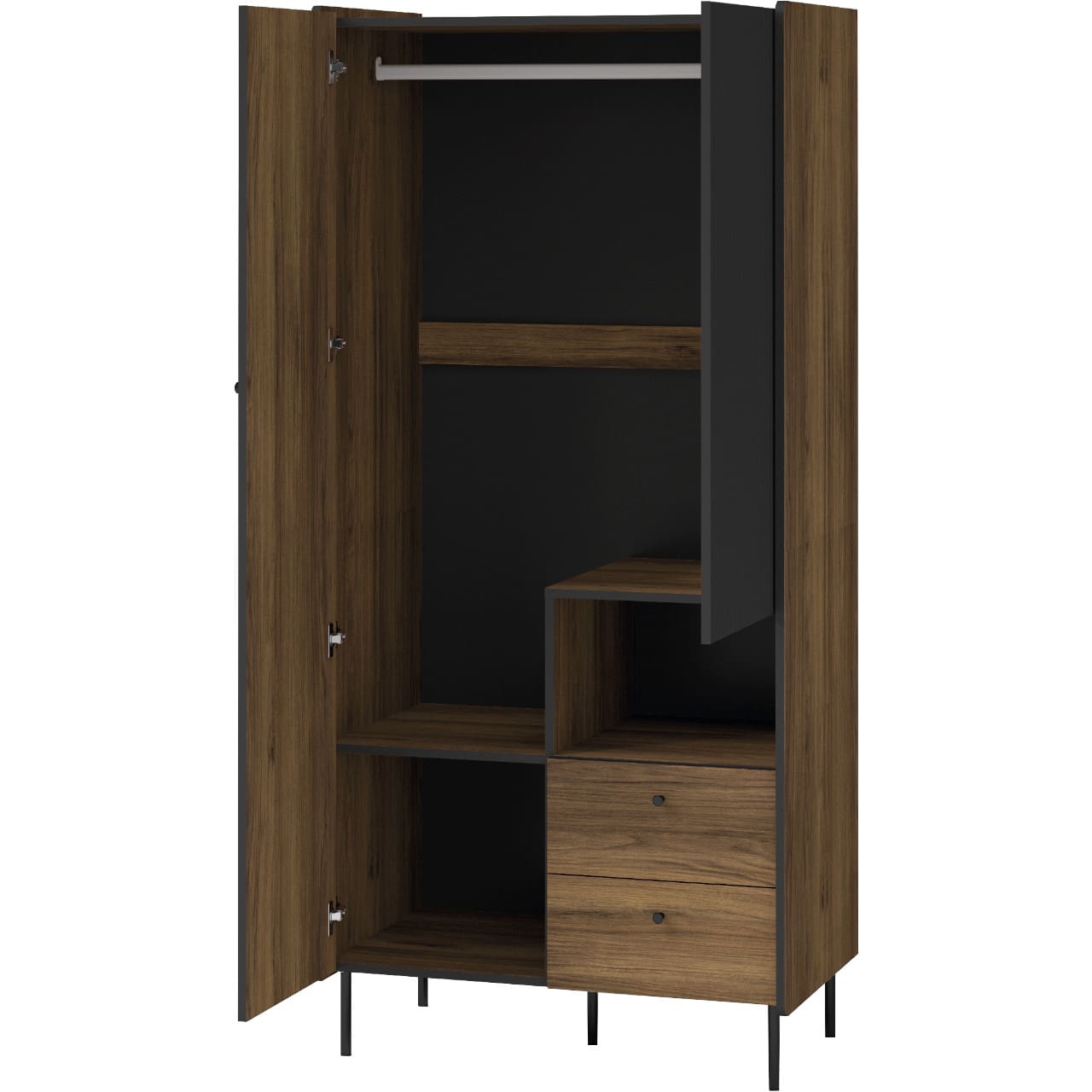 Ložnice PRESTI 2 ořech warmia / černá - Obrázek 3