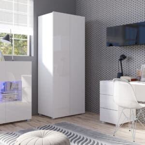 Nábytek do dětského pokoje CALABRIA 8 černý / bílý lesk