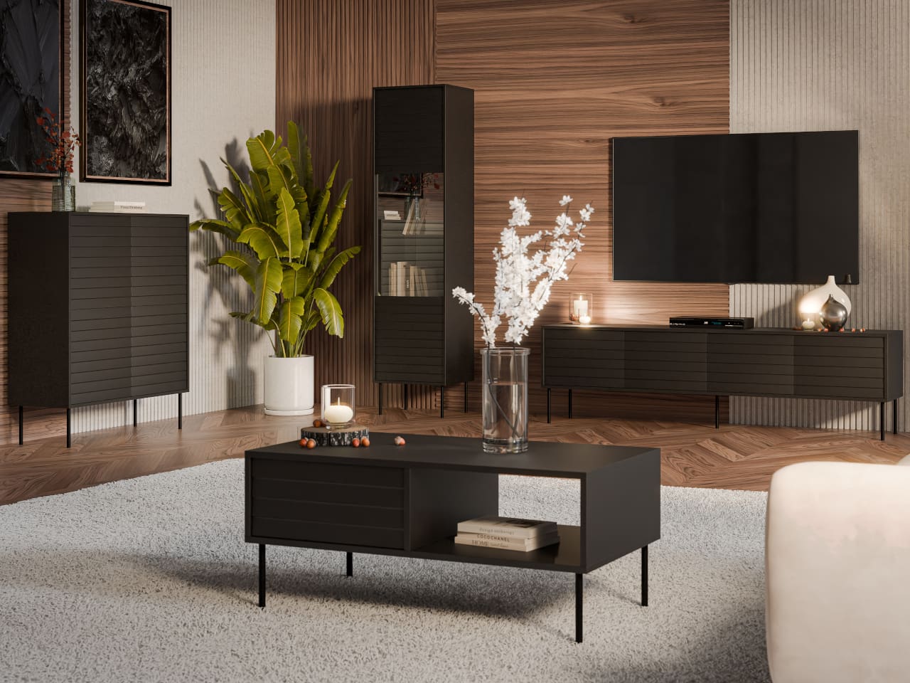 Nábytek do obývacího pokoje AKAGI 1 černá