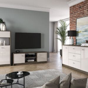 Nábytek do obývacího pokoje AVANTI 1 dub windmill tmavý / kašmír