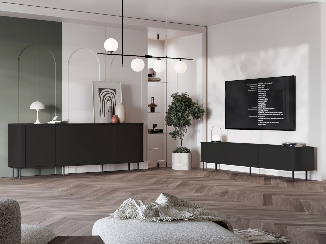 Nábytek do obývacího pokoje AZELIO 1 černá