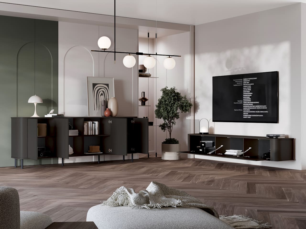 Nábytek do obývacího pokoje AZELIO 2 černá - Obrázek 2