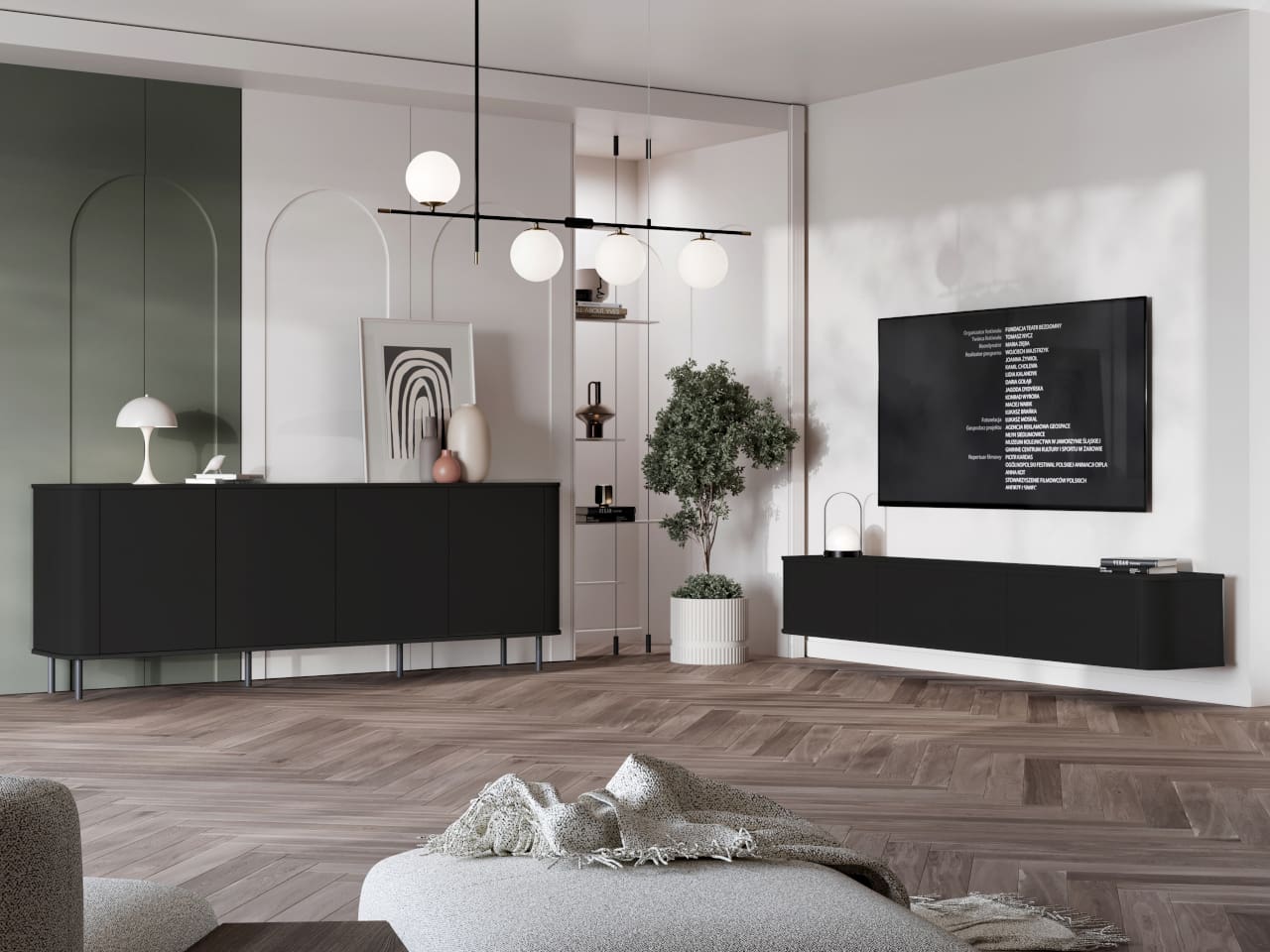 Nábytek do obývacího pokoje AZELIO 2 černá