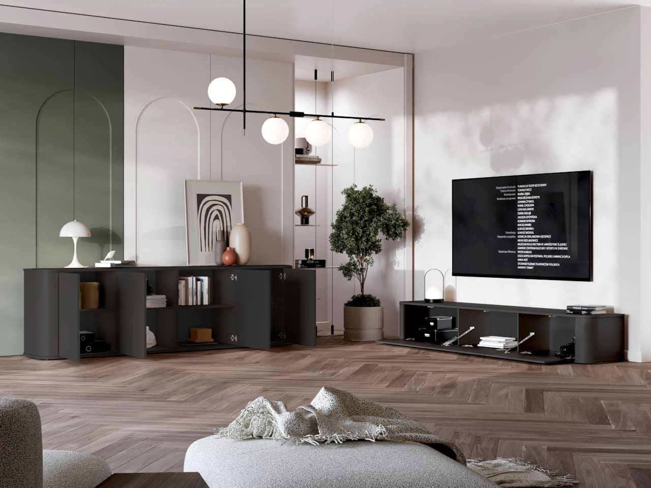 Nábytek do obývacího pokoje AZELIO 3 černá - Obrázek 2