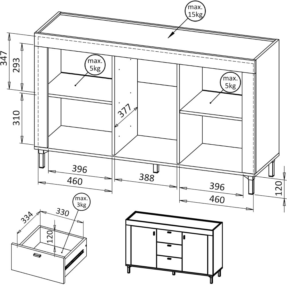 Nábytek do obývacího pokoje MOSSO 1 kašmír - Obrázek 10