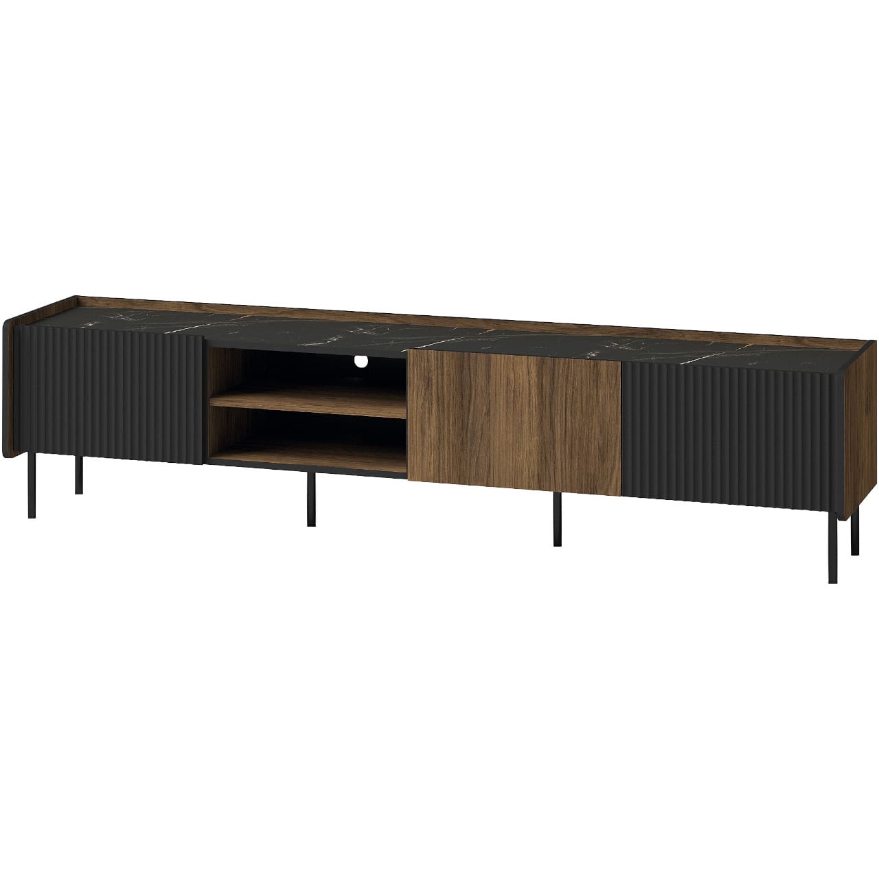 Nábytek do obývacího pokoje PRESTI 01 ořech warmia / černý - Obrázek 6