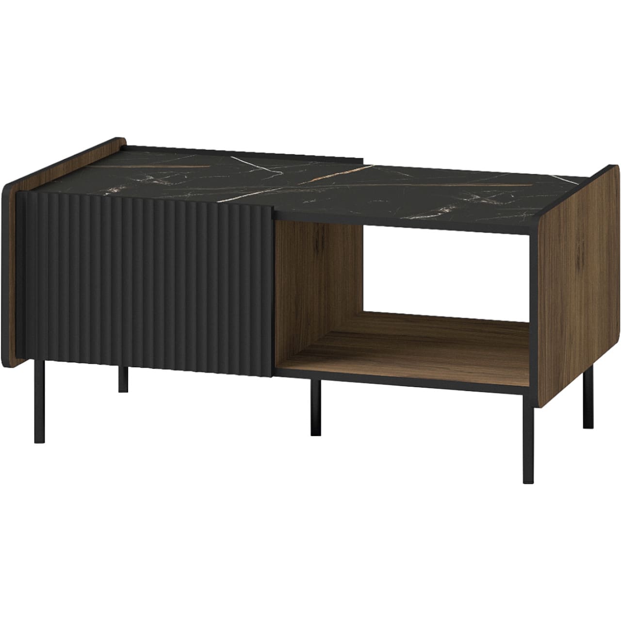 Nábytek do obývacího pokoje PRESTI 01 ořech warmia / černý - Obrázek 8