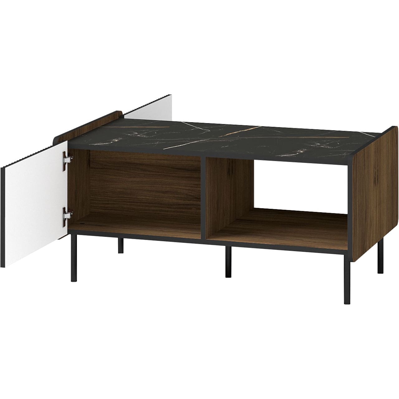 Nábytek do obývacího pokoje PRESTI 01 ořech warmia / černý - Obrázek 9