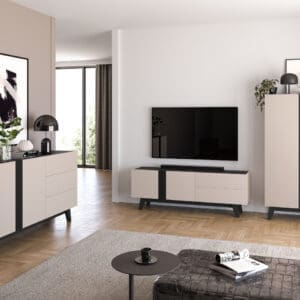 Nábytek do obývacího pokoje SABLE 1 kašmír / černá