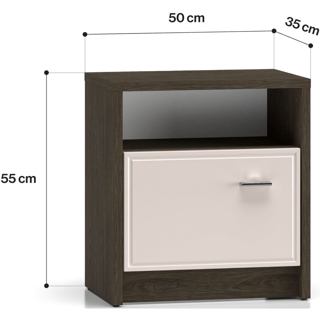 Noční stolek AVANTI 08 dub windmill tmavý / kašmír - Obrázek 4