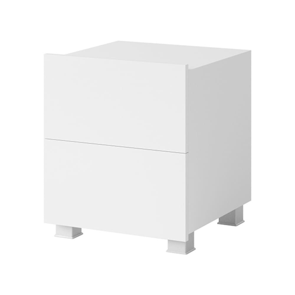 Noční stolek CALABRIA CL11 bílý / bílý lesk
