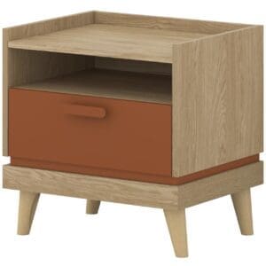 Noční stolek CANDIS 22 dub olejový / cihlový