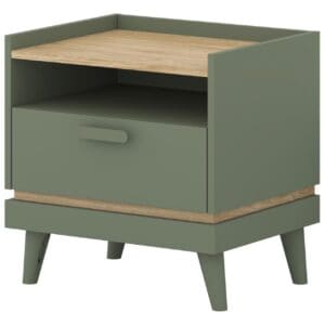Noční stolek CANDIS 22 zelená / dub olejový