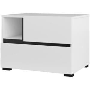 Noční stolek CROSI 22 bílá / černá