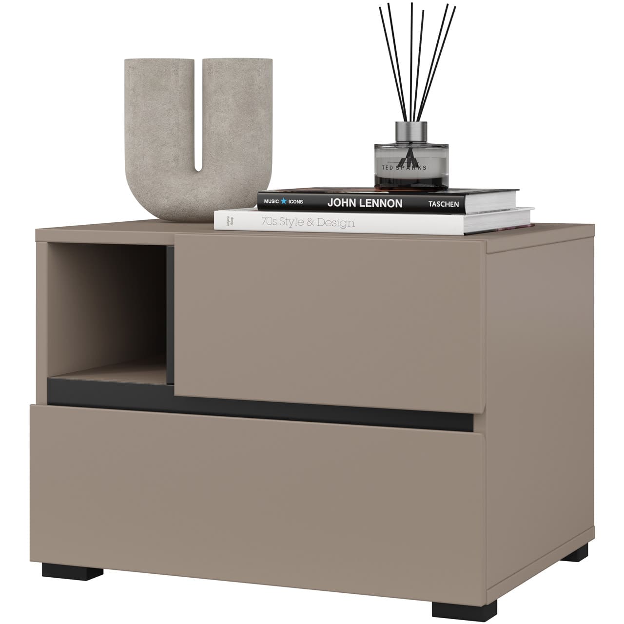 Noční stolek CROSI 22 congo / černá - Obrázek 3