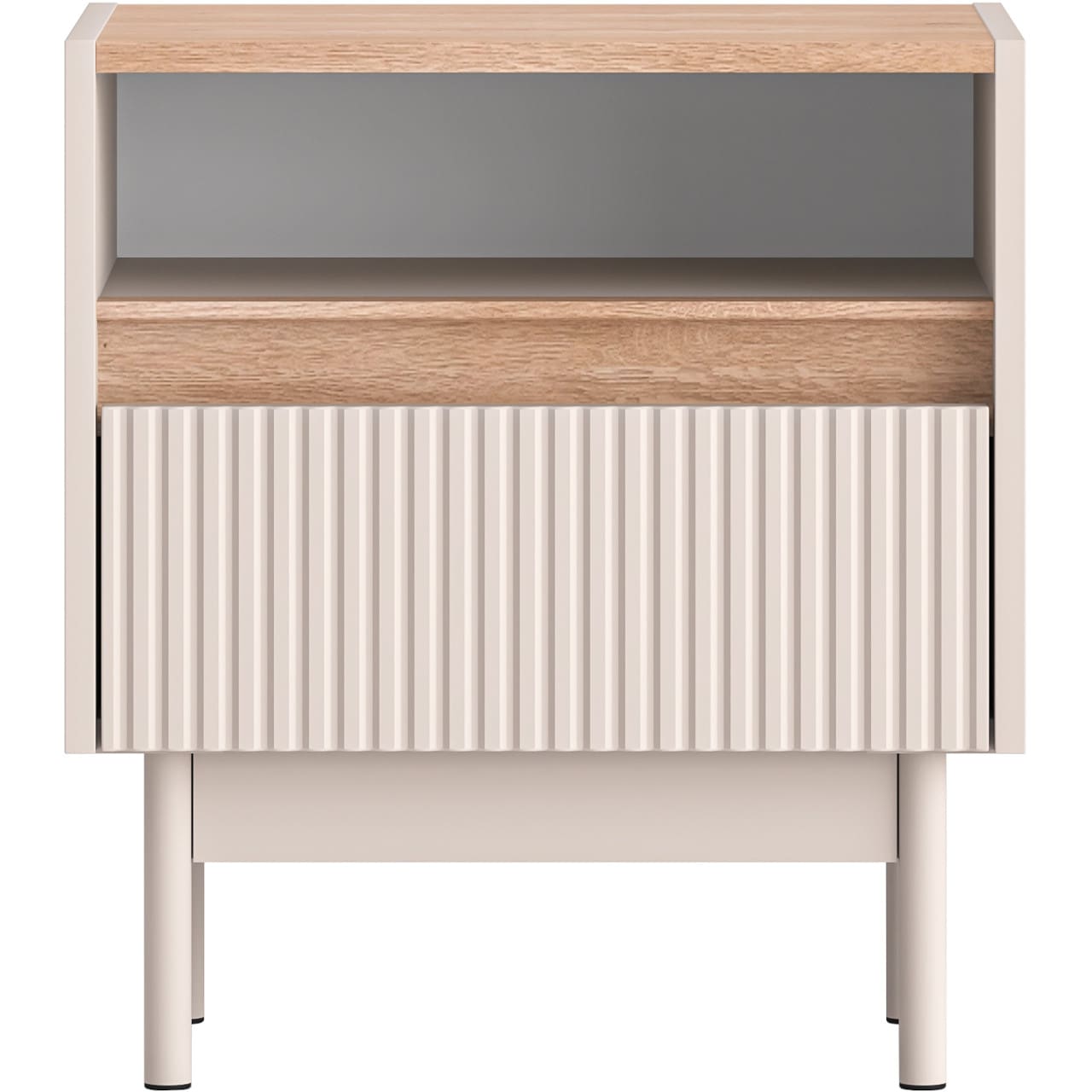 Noční stolek ERMITE 08 kašmír / dub cremona - Obrázek 2