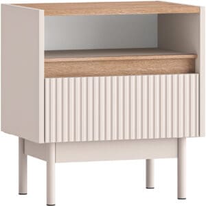 Noční stolek ERMITE 08 kašmír / dub cremona