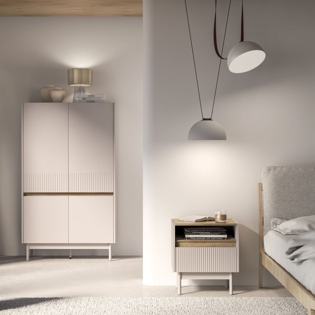 Noční stolek ERMITE 08 kašmír / dub cremona - Obrázek 8