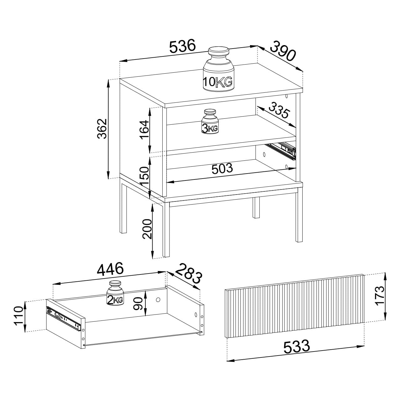 Noční stolek SANTO 07 kašmír - Obrázek 4
