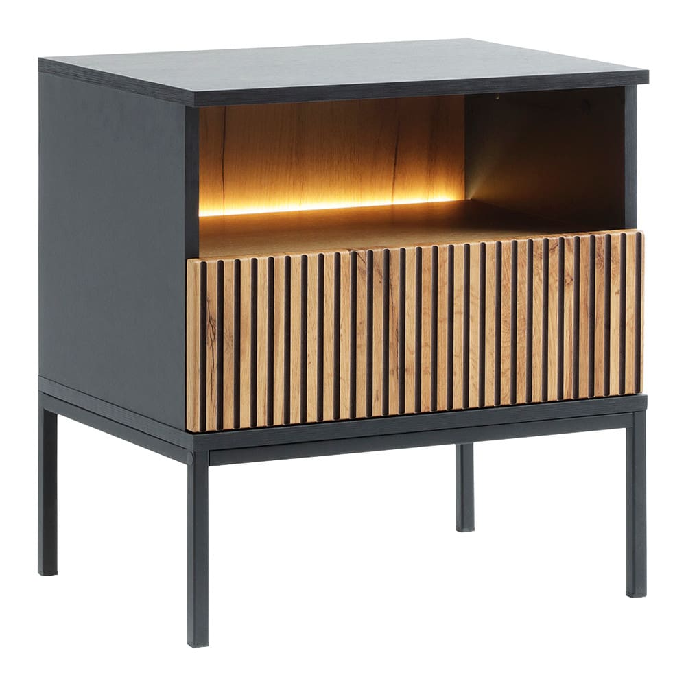 Noční stolek SANTO 07 černý / dub wotan