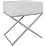 Noční stolek SIENA bílá / chrom