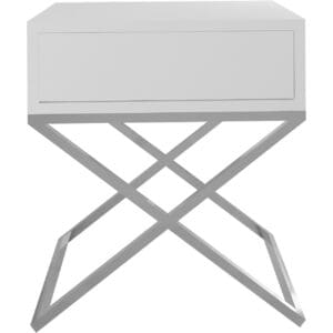 Noční stolek SIENA bílá / chrom