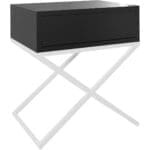 Noční stolek SIENA černý / bílý