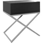 Noční stolek SIENA černý / chrom
