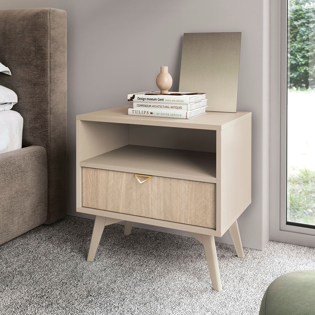Noční stolek WALD 06 pískově béžová / scandi - Obrázek 6