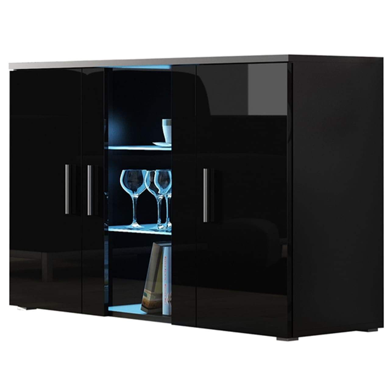 Obývací stěna BRNO 10D černá / černý lesk - Obrázek 4