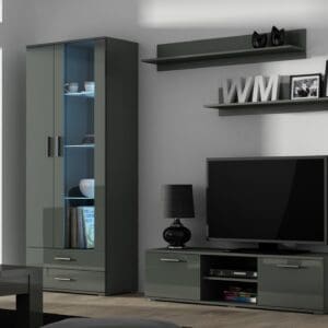 Obývací stěna BRNO 11H šedá / šedý lesk