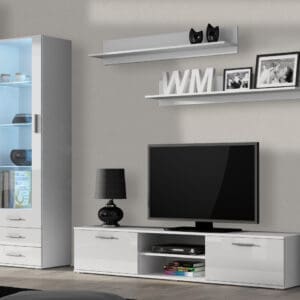 Obývací stěna BRNO 1A bílá / bílý lesk