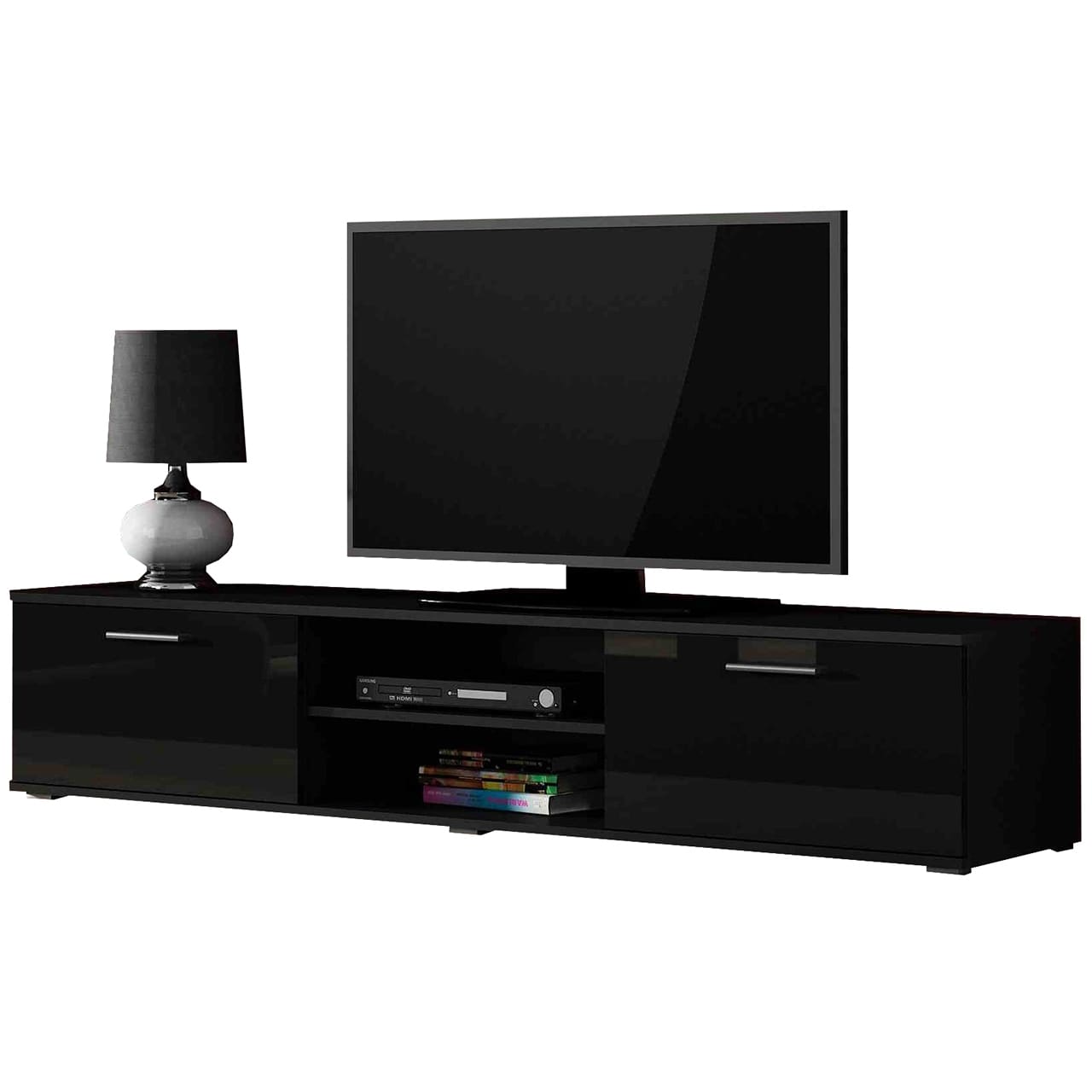 Obývací stěna BRNO 1D černá / černý lesk - Obrázek 3