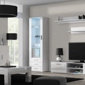 Obývací stěna BRNO 2A bílá / bílý lesk