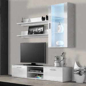 Obývací stěna BRNO 5A bílá / bílý lesk