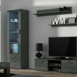Obývací stěna BRNO 7H šedá / šedý lesk