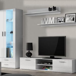 Obývací stěna BRNO 8A bílá / bílý lesk