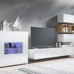 Obývací stěna CALABRIA 28 bílá / bílý lesk