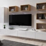 Obývací stěna CALABRIA 37 bílá / bílý lesk