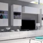 Obývací stěna CALABRIA 5 bílá / bílý lesk