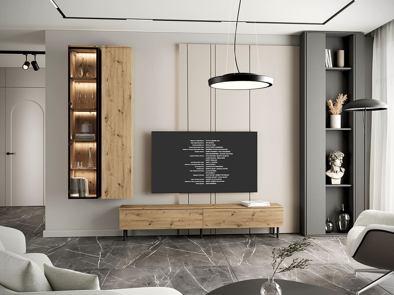 Obývací stěna FIGO 1 dub artisan - Obrázek 5