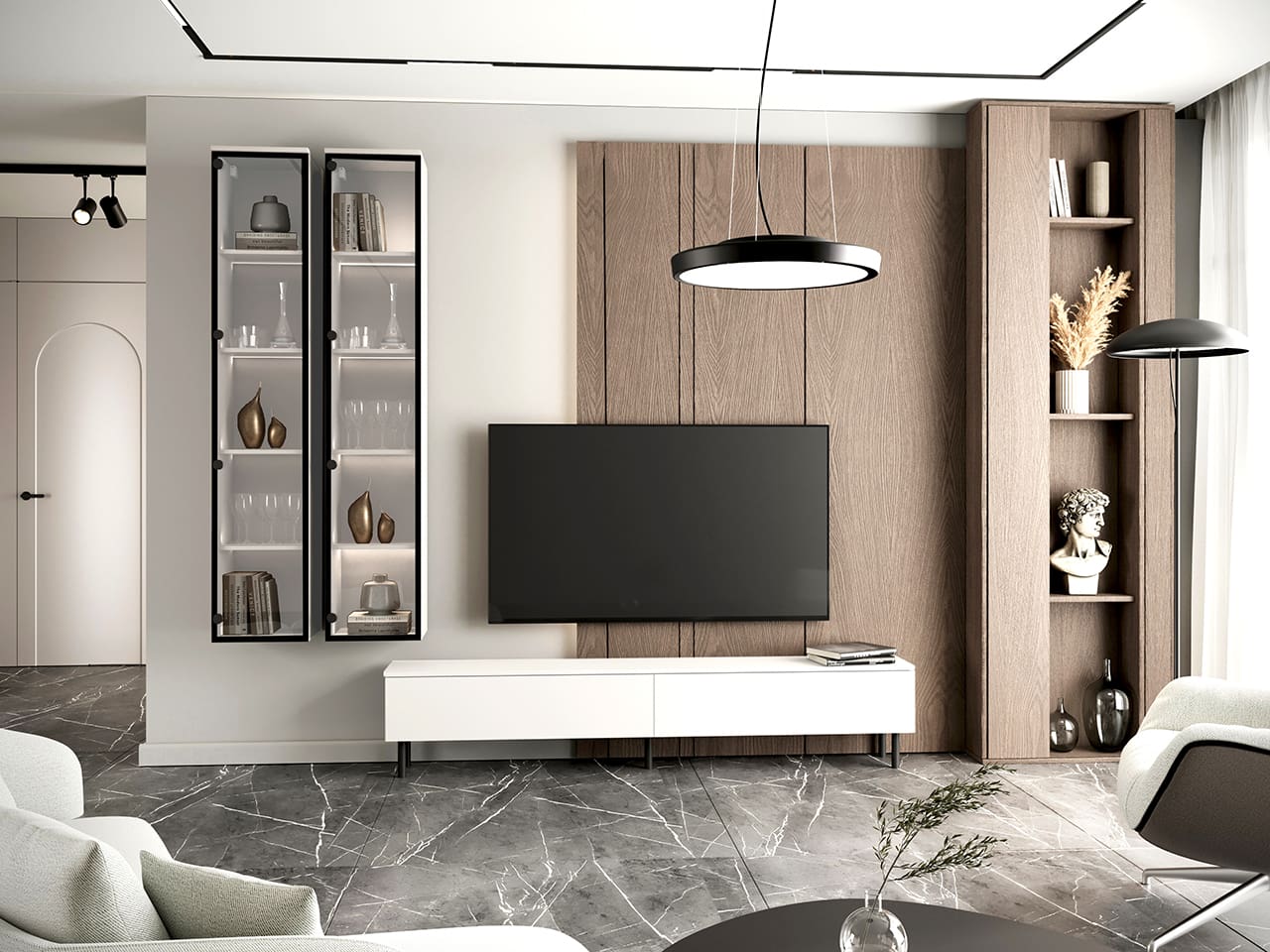 Obývací stěna FIGO 3 Bílá - Obrázek 3